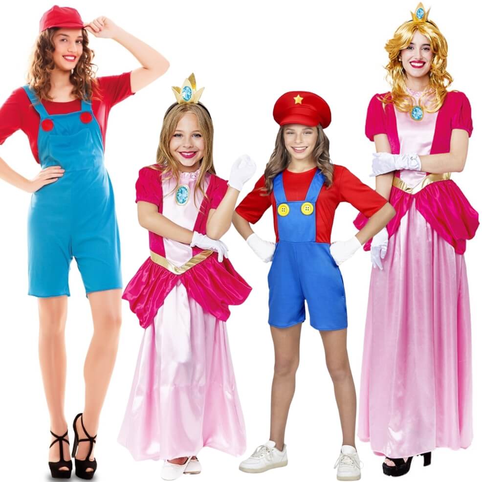 Mario and Princess Peach Group Costumes
