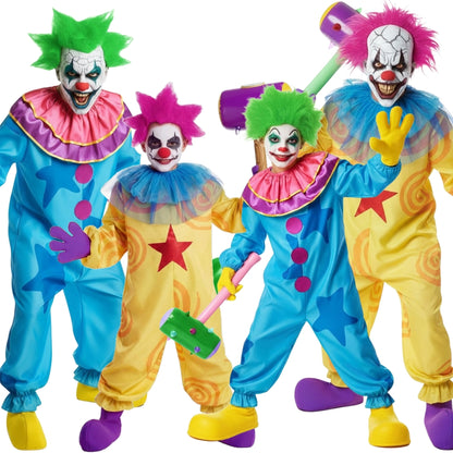 Colourful Killer Clown Group Costumes