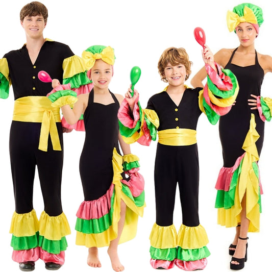 Colourful Rumba Dancer Group Costumes