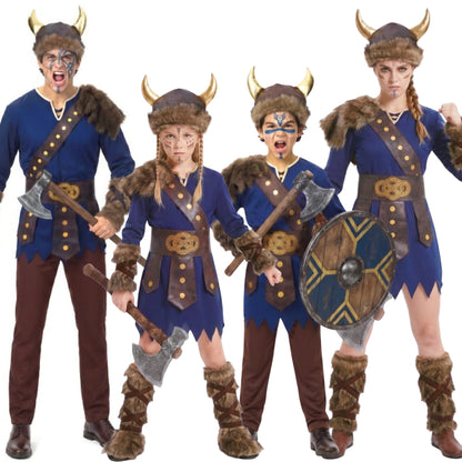 Disfraces en grupo de Vikingos Azules