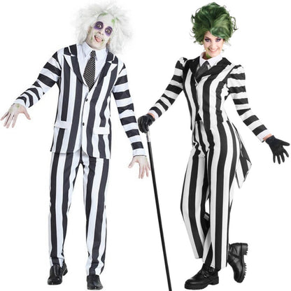 Striped Beetlejuice Couples Costumes