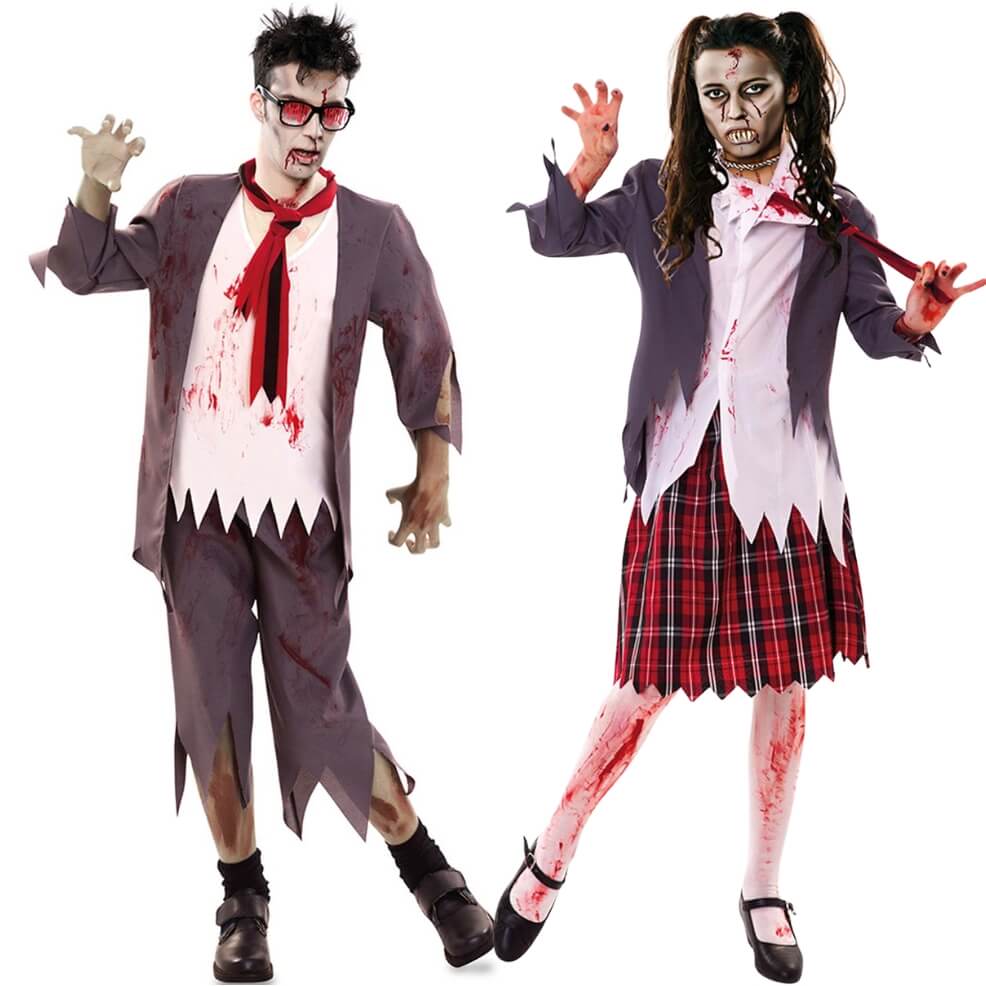Zombie Schoolkid Couples Costumes