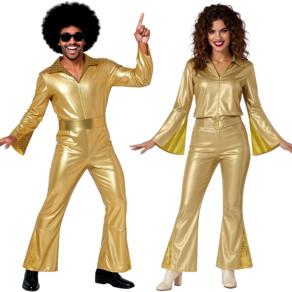 Gold Disco Couples Costumes