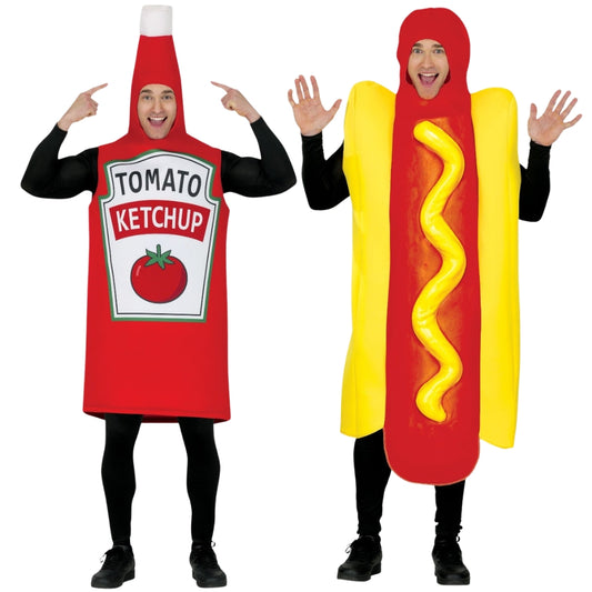Hot Dog and Ketchup Couples Costumes