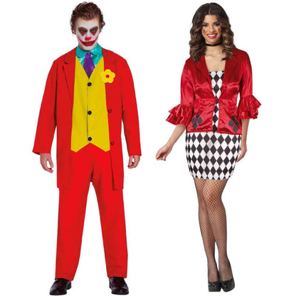 Red Joker and Harley Couples Costumes