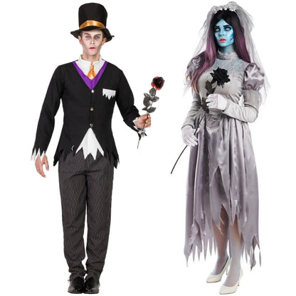 Corpse Bride and Groom Couples Costumes