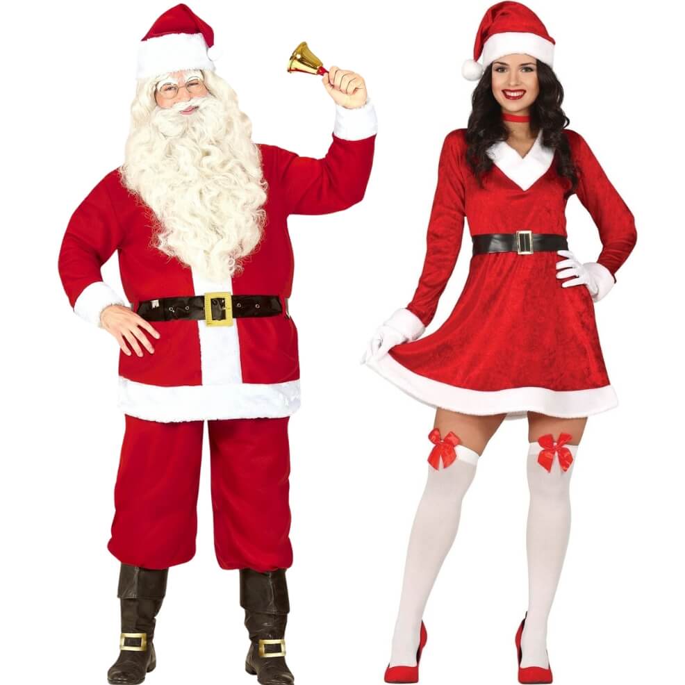 Red Santa and Mrs Claus Couples Costumes