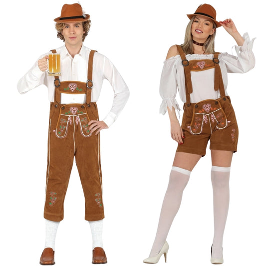 Brown Tyrolean Couples Costumes