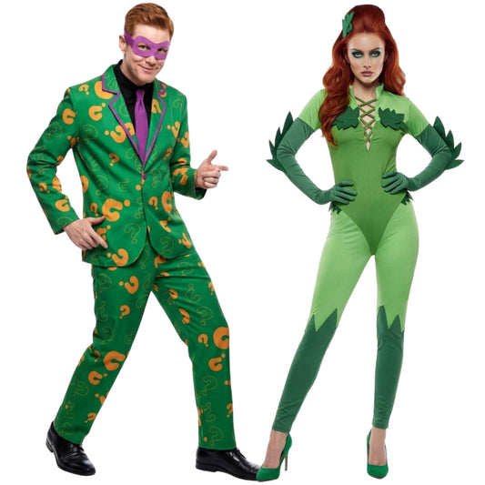 Poison Ivy and Riddler Villain Couples Costumes