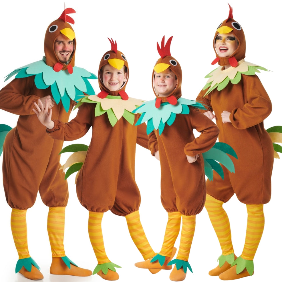 Brown Rooster and Hen Group Costumes
