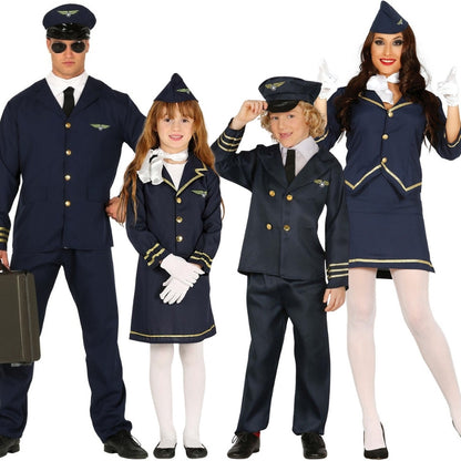 Pilot and Flight Attendant Group Costumes