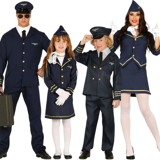 Pilot and Flight Attendant Group Costumes
