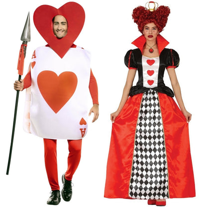 Queen of Hearts and Playing Card Couple Costumes