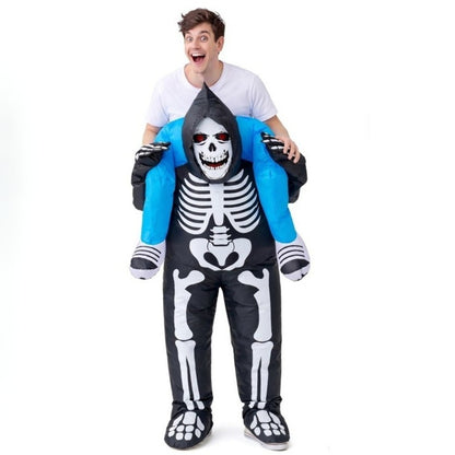 Adult Inflatable Skeleton Piggyback Costume