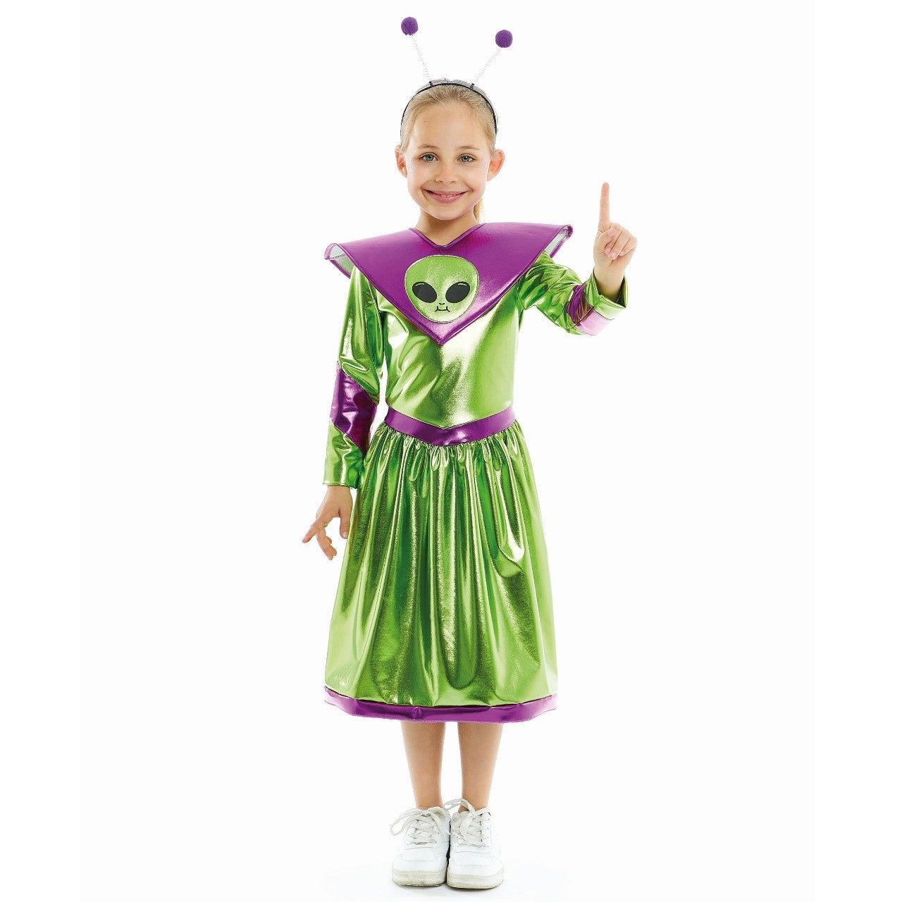 Girls Green Alien Costume