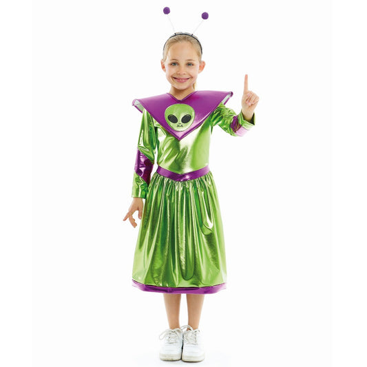 Girls Green Alien Costume