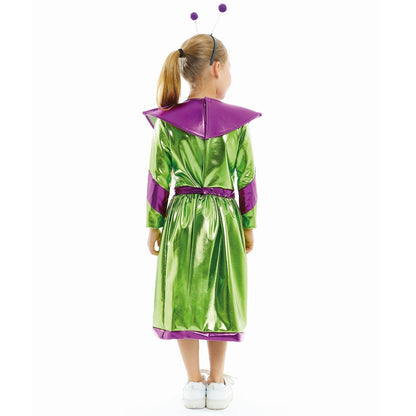 Girls Green Alien Costume