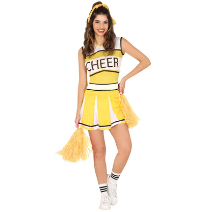 Womens Yellow Cheerleader Costume