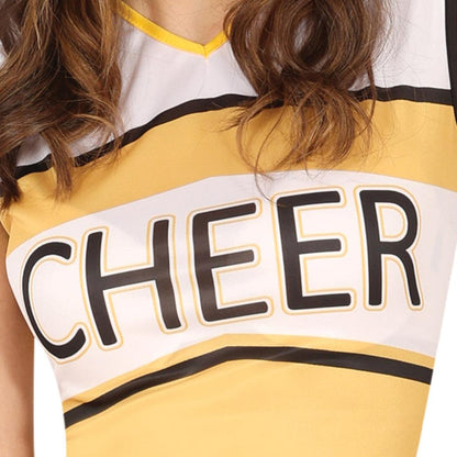Womens Yellow Cheerleader Costume