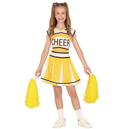 Girls Yellow Cheerleader Costume