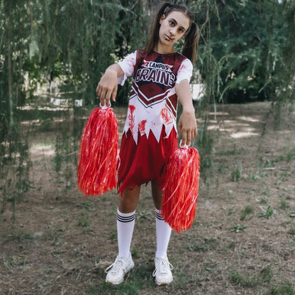 Girls Zombie Cheerleader Captain Costume