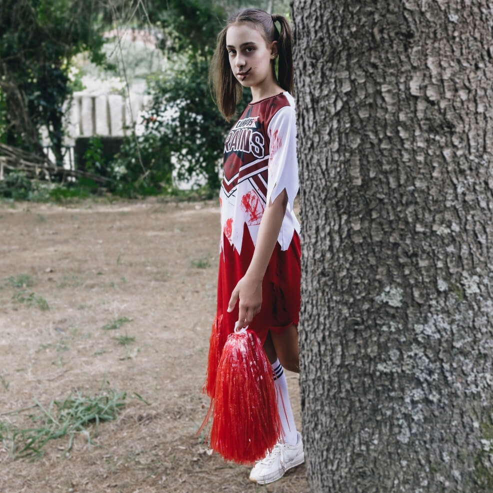 Girls Zombie Cheerleader Captain Costume