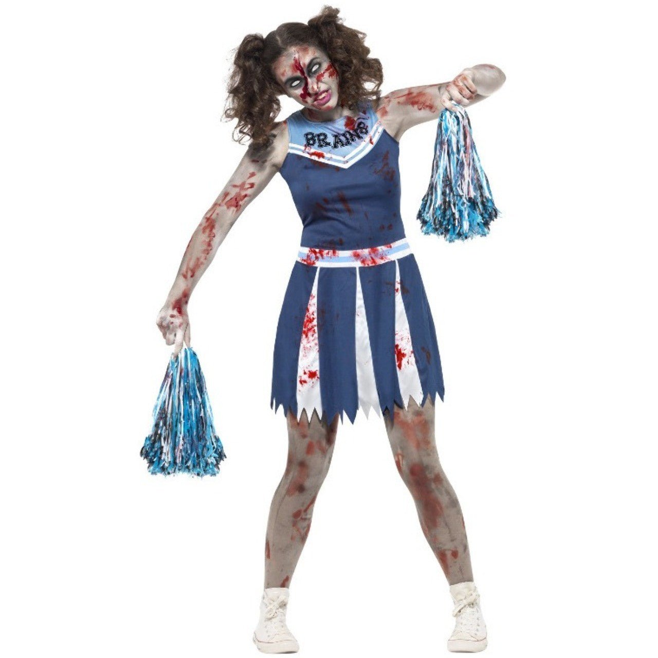 Womens Zombie Cheerleader Pompom Costume