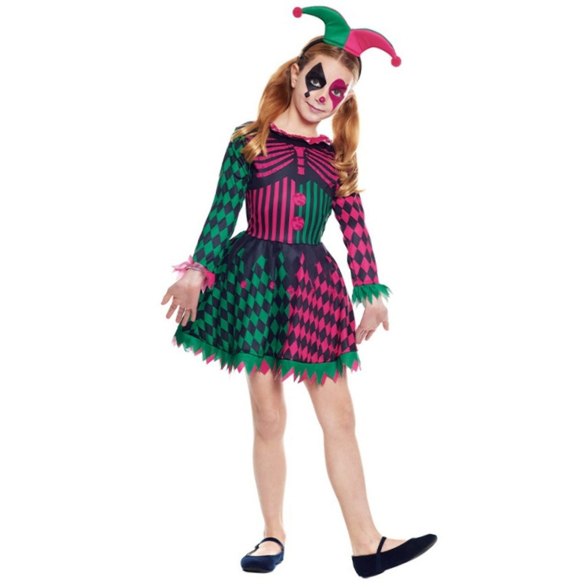 Girls Skeleton Harlequin Costume