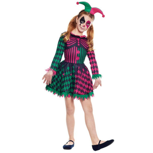 Girls Skeleton Harlequin Costume