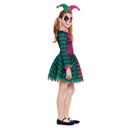 Girls Skeleton Harlequin Costume