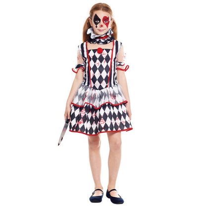 Girls Bloody Harlequin Diamonds Costume