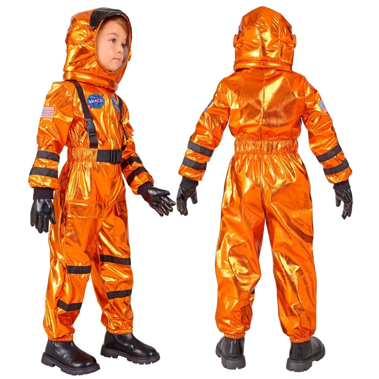 Kids Orange Space Astronaut Costume