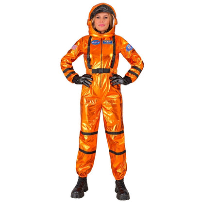 Womens Orange Space Astronaut Costume