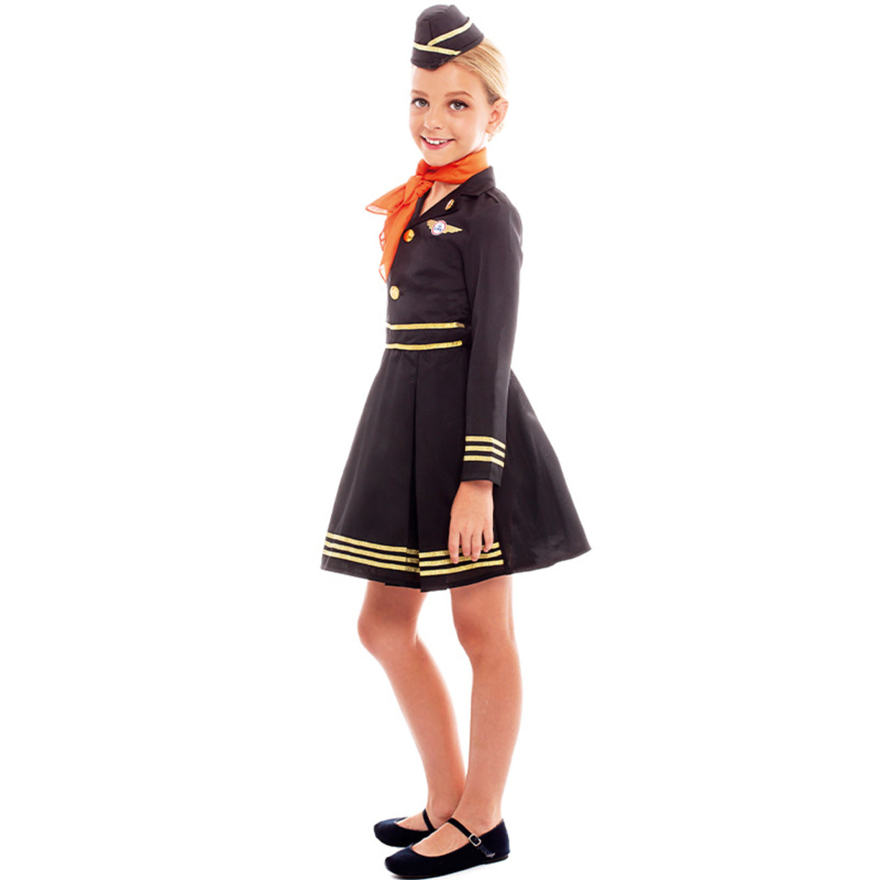 Girls Elegant Flight Attendant Costume