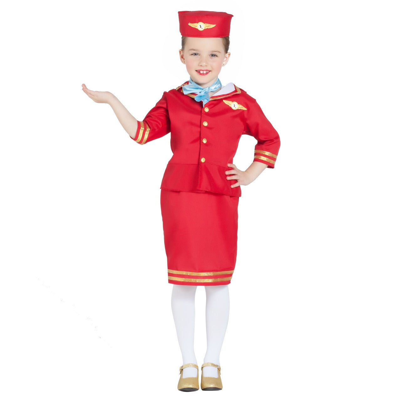 Girls Red Flight Attendant Costume