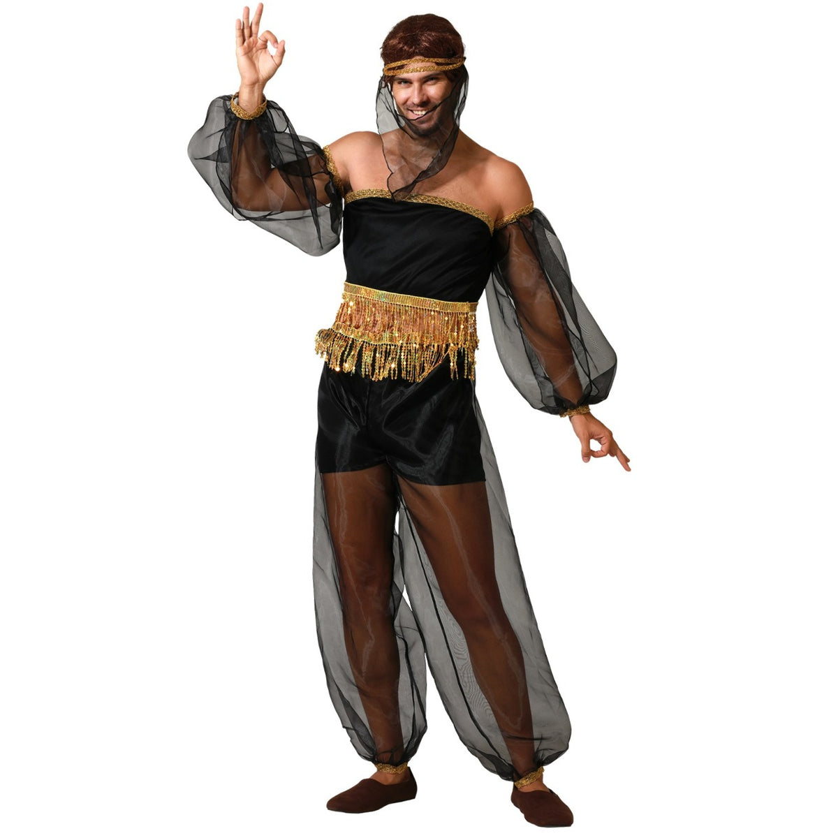 Mens Black Arabian Dancer Costume