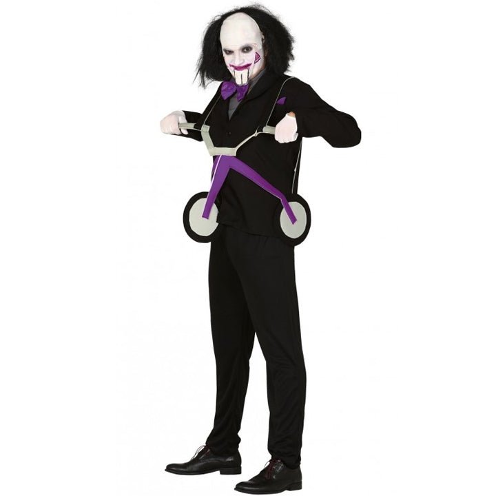Mens Billy Saw Costume with Tricycle