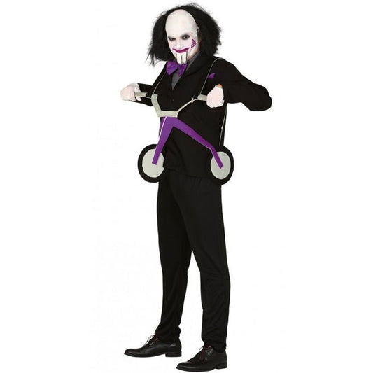 Mens Billy Saw Costume with Tricycle