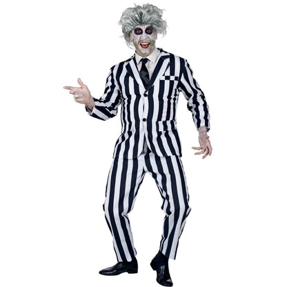 Mens Two Tone Striped Ghost Costume