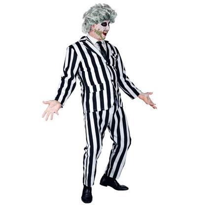Mens Two Tone Striped Ghost Costume
