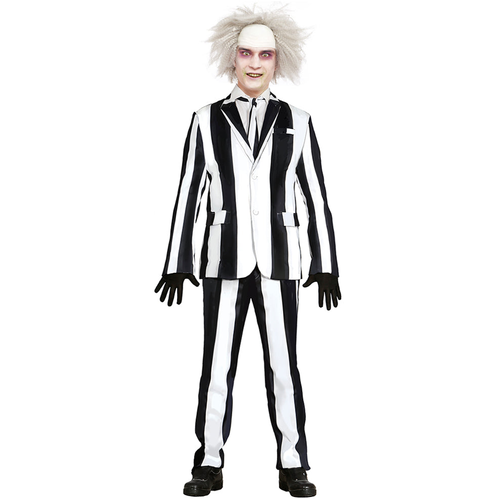 Mens Eco Striped Ghost Costume