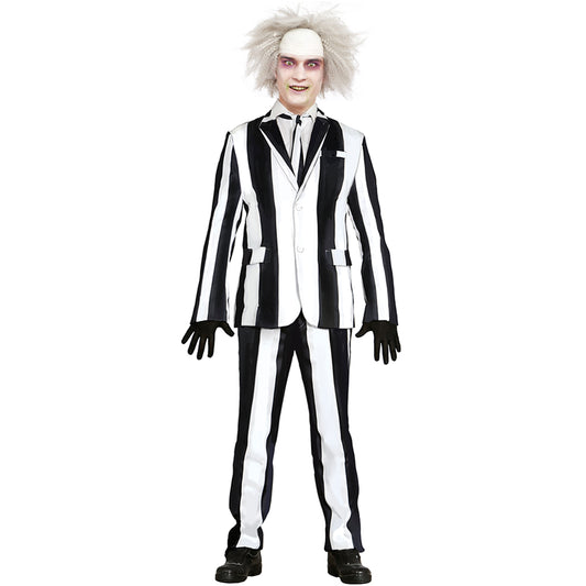 Mens Eco Striped Ghost Costume