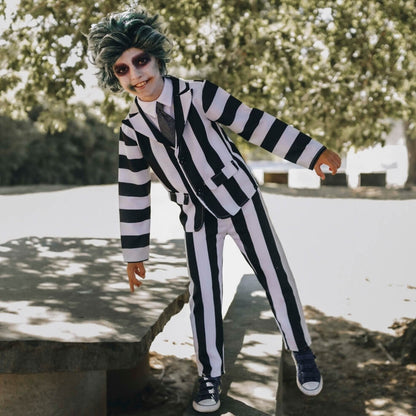 Boys Striped Ghost Costume