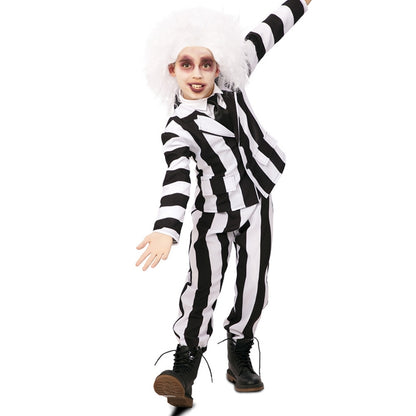 Boys Striped Ghost Suit Costume