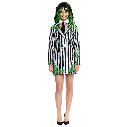 Womens Striped Ghost from Beyond Costume