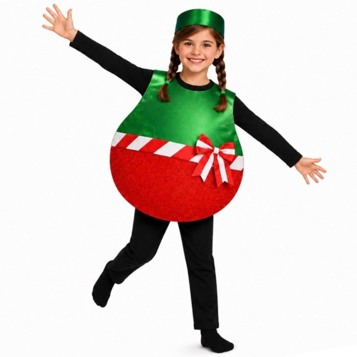 Kids Christmas Bauble Costume with Bow