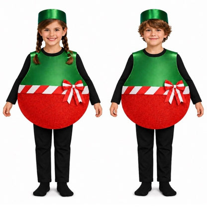 Kids Christmas Bauble Costume with Bow