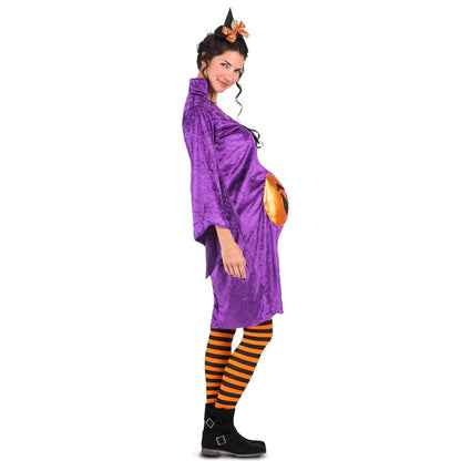 Womens Pregnant Pumpkin Witch Costume