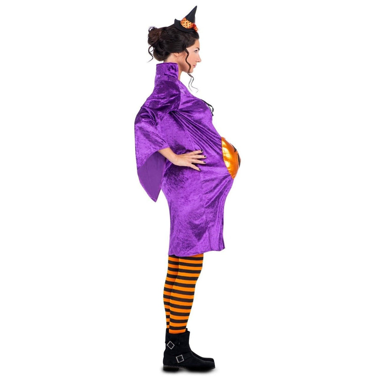 Womens Pregnant Pumpkin Witch Costume