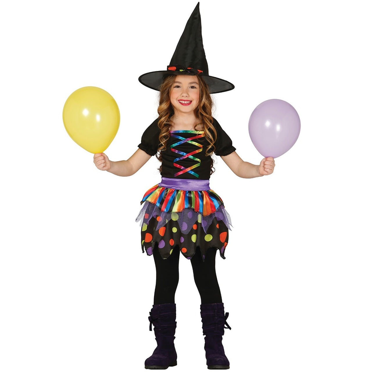 Girls Colourful Witch Costume